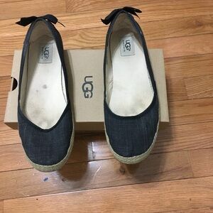 UGG Black Espadrille Shoes with Classic Design